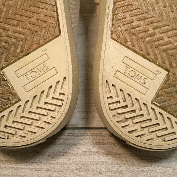 Toms Sunrise Natural Heritage Tan Canvas Knot Slip on Slides Mules Shoes Size 10 - Picture 7 of 8